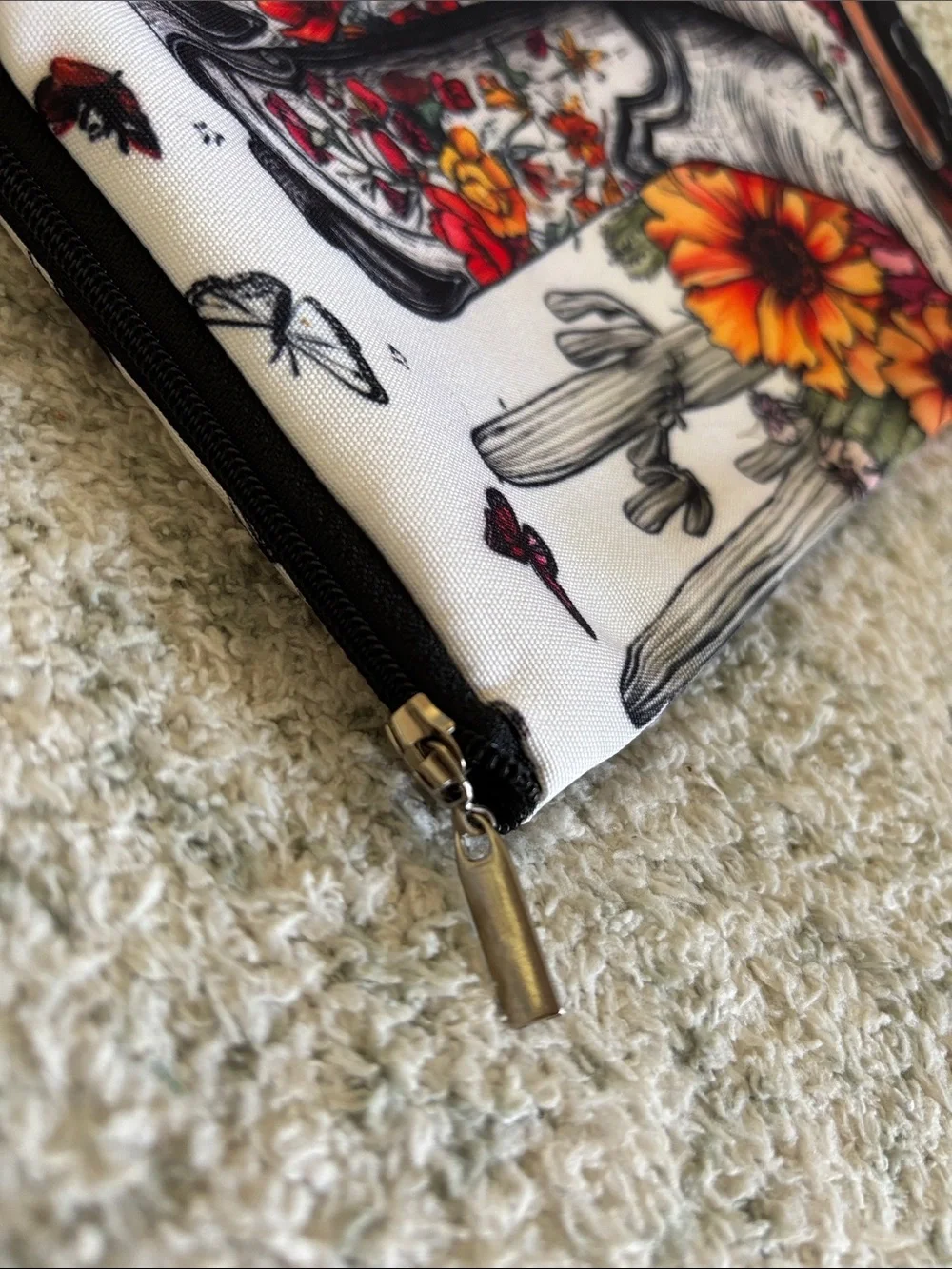 Western Santa Fe Floral Cactus Cowboy Boot Cosmetic Travel Bag Zipper Pouch NWT